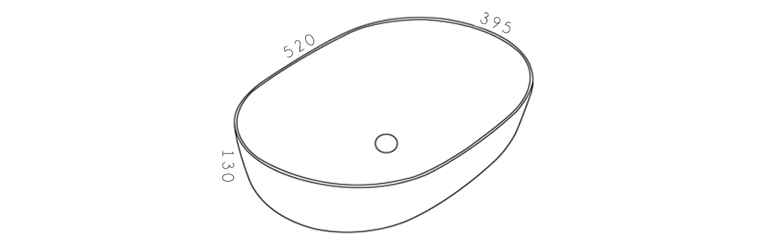 Keramické umyvadlo MONA, černý mramor, 52 cm