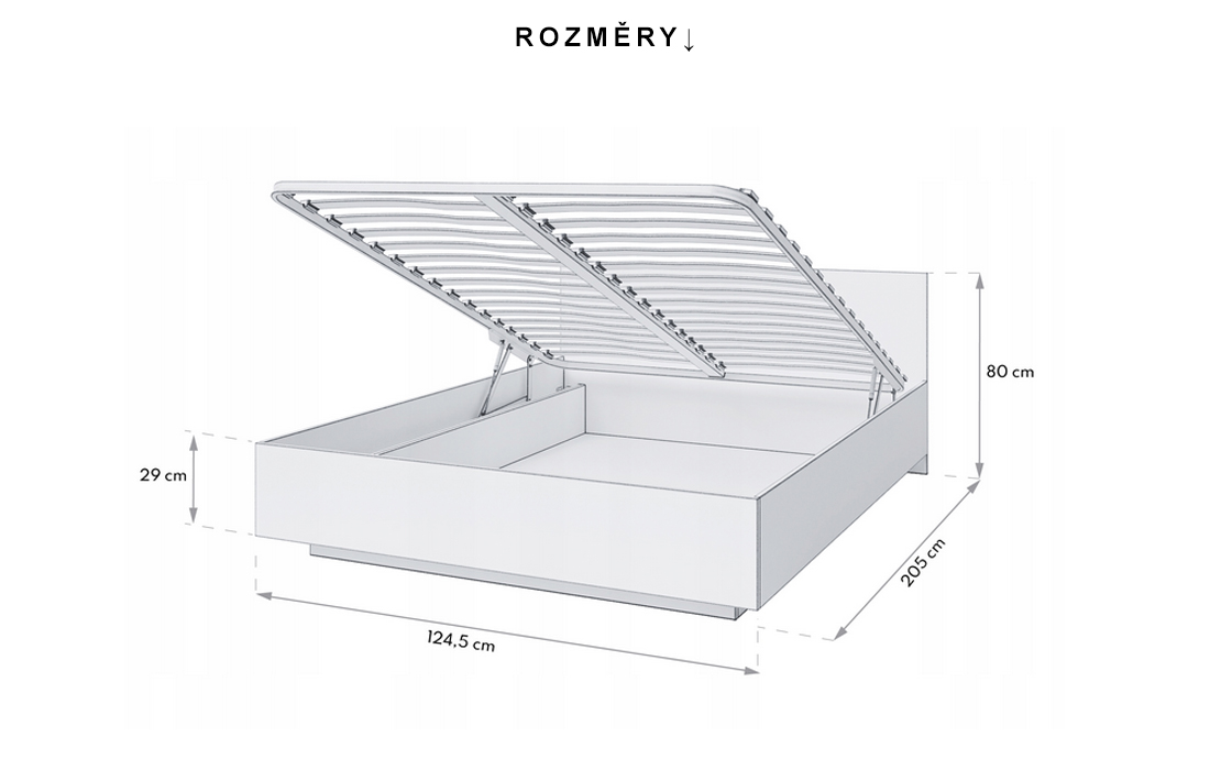 Manželská postel 120x200 cm MALMO TRINITY BÍLÁ