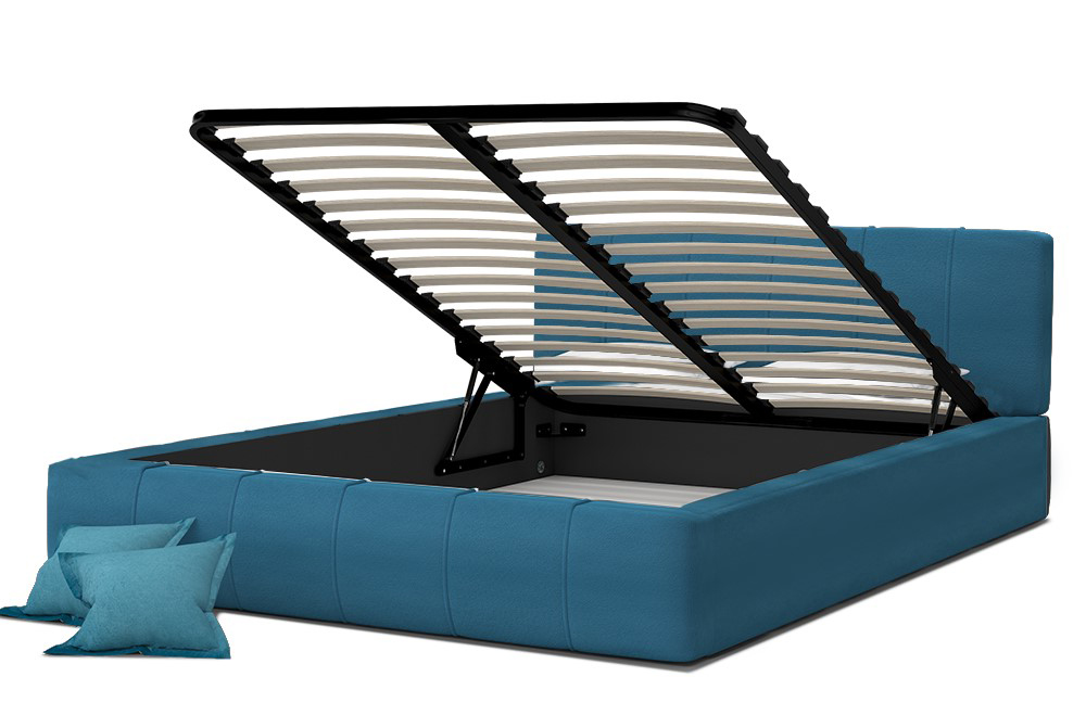 Luxusní postel FLORIDA 120x200 s kovovým zdvižným roštem TYRKYSOVA