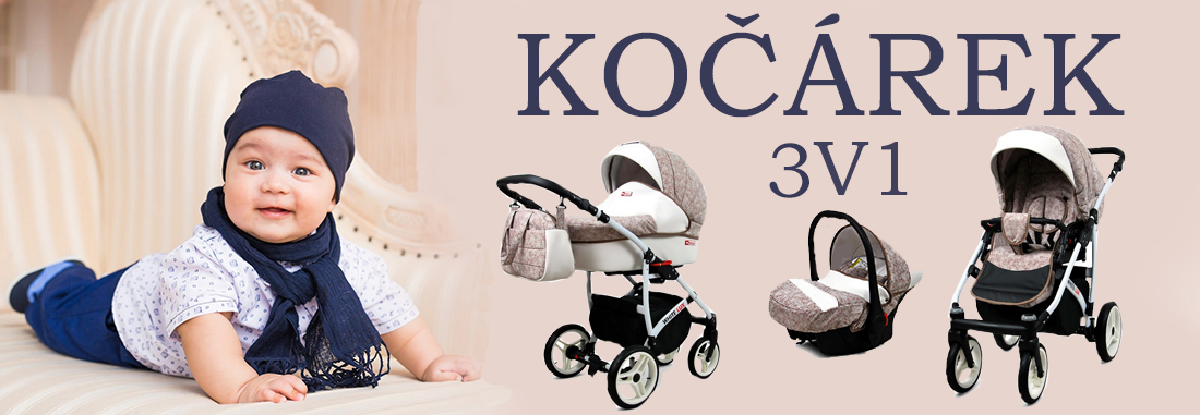 Kočárek 2v1 BabyLux White Lux Sweet Pink