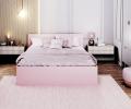 Manželská postel PANAMA 140x200 se zdvižným roštem RŮŽOVÁ-DUB